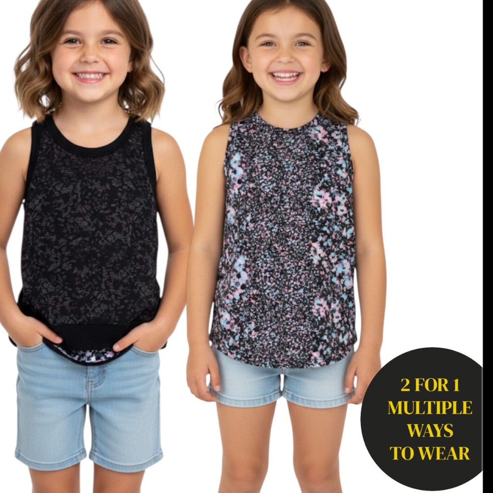 Nwt Avia GIRLS 2-FER Tank top size Small 6/6x Athletic cami sleeveless  shirt